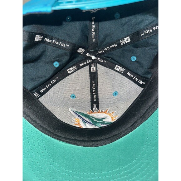 Miami Dolphins New Era SnapBack 9Fifty Hat Dolphin Design On Rim NFL Phins Fins - Picture 4 of 7